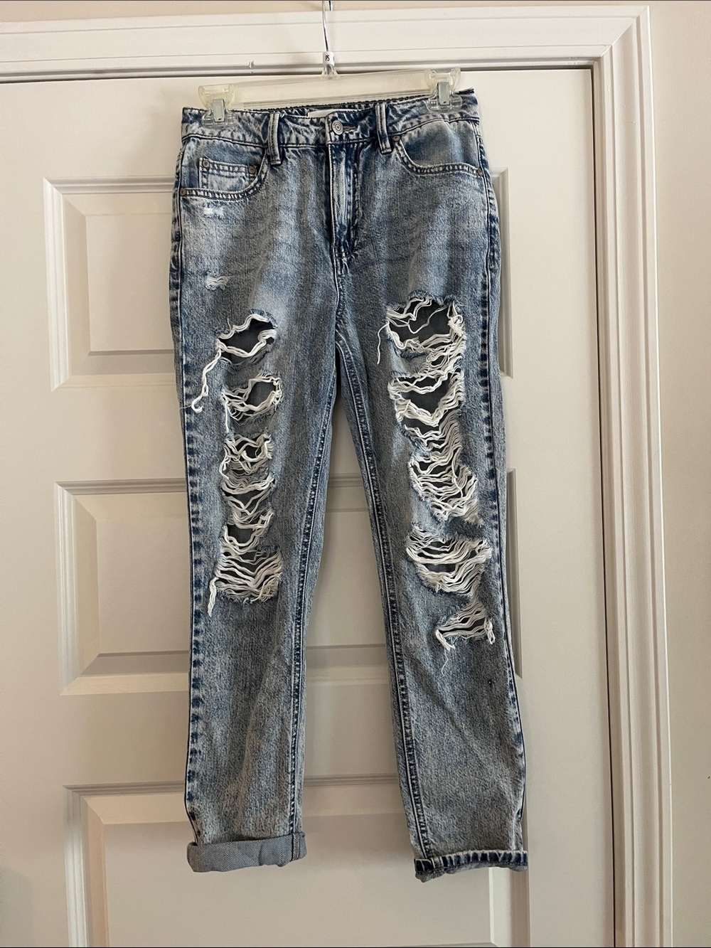 Almost Famous Light Blue Distressed Boyfriend Jeans